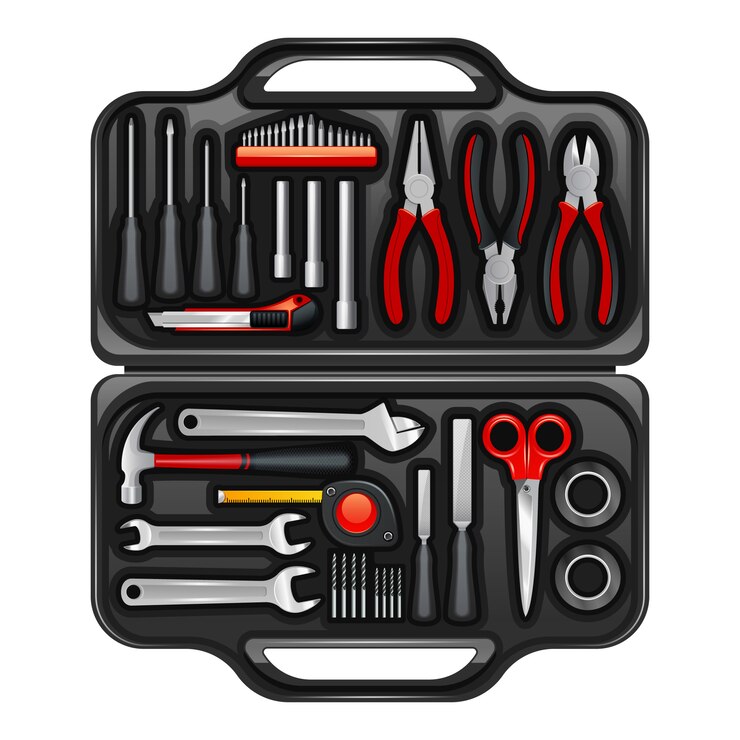 black plastic toolkit box keeping storage carrying instruments tools_1284 6267 1
